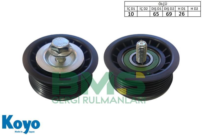 BMS 712 GERGİ RULMANI (10x65/69x26) FIAT; CROMA-GRANDE PUNTO-SEDICI,FORD; FOCUS II-C MAX,OPEL; ASTRA H-SIGNUM-VECTRA-ZAFIRA,SAAB; 9.3-9.5,SUZUKI; SX4