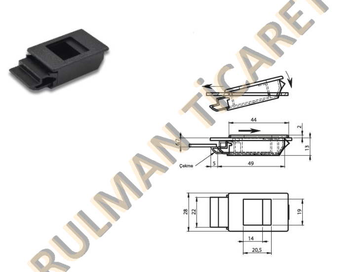 EMES SRK 49X5X19X20,5 SÜRGÜLÜ KİLİT